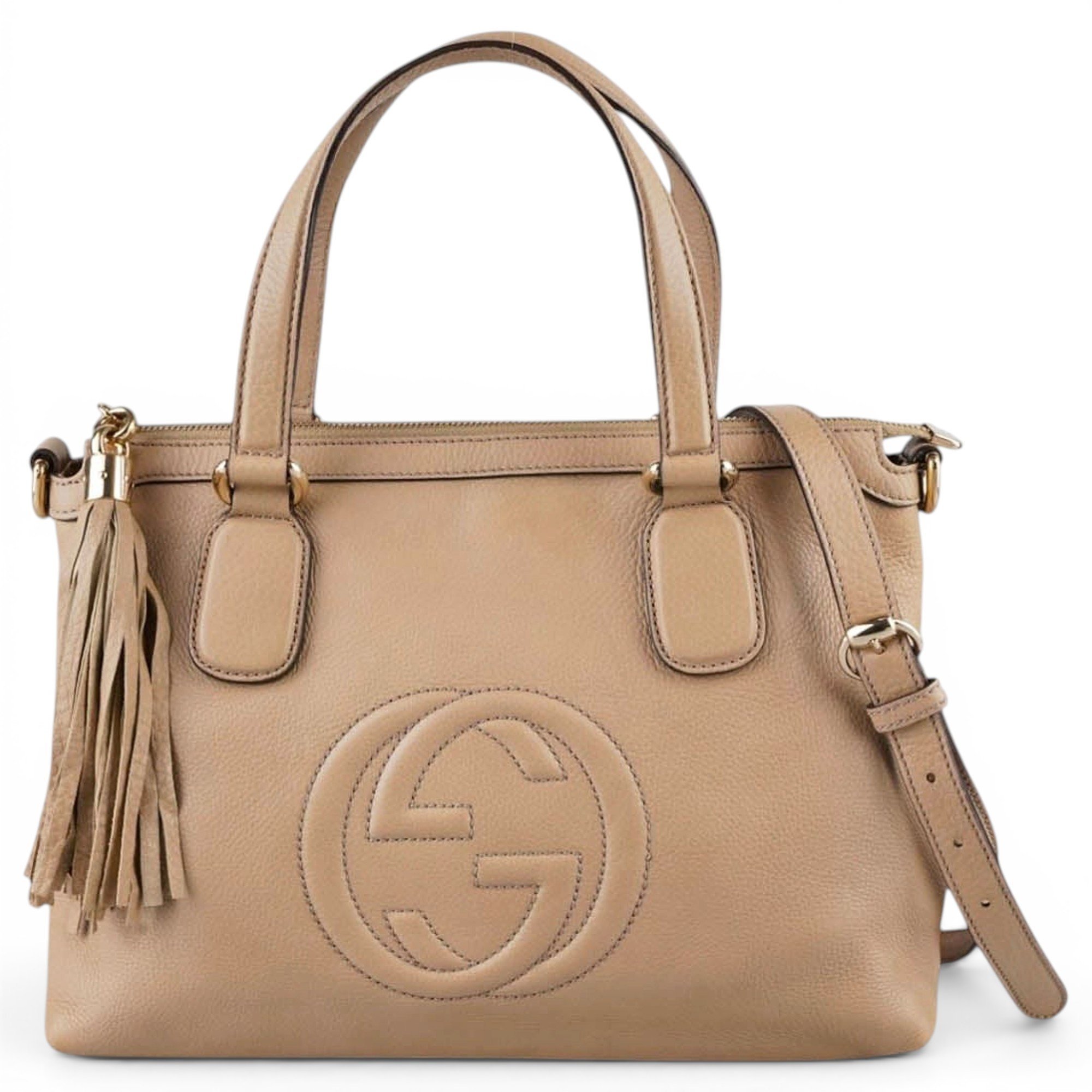 Interlocking leather crossbody bag