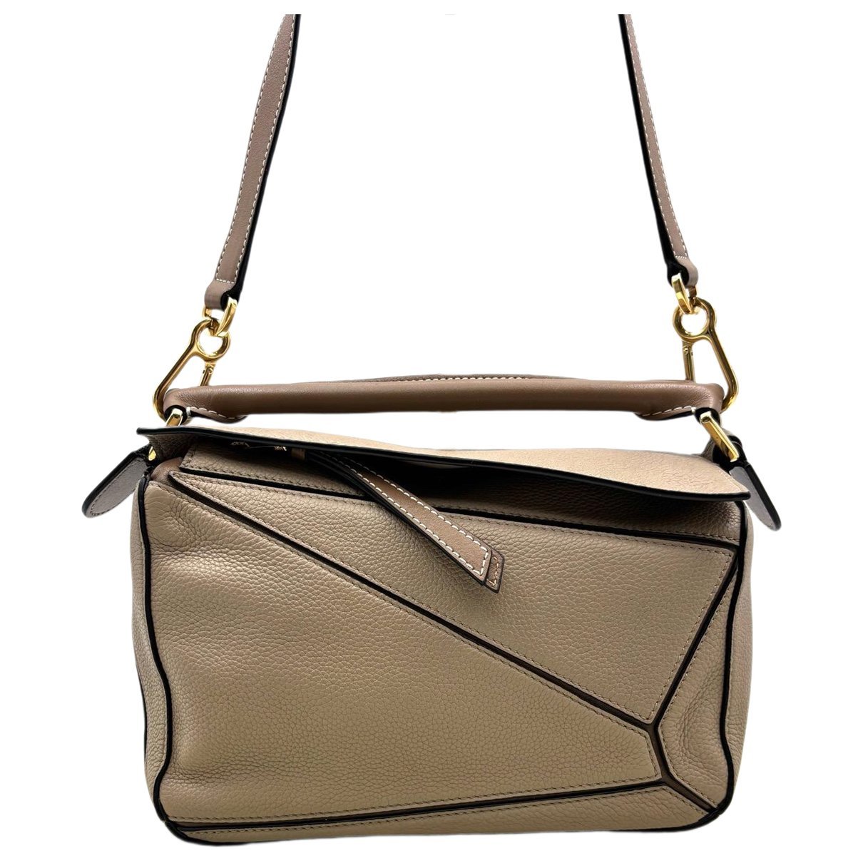 Puzzle leather handbag
