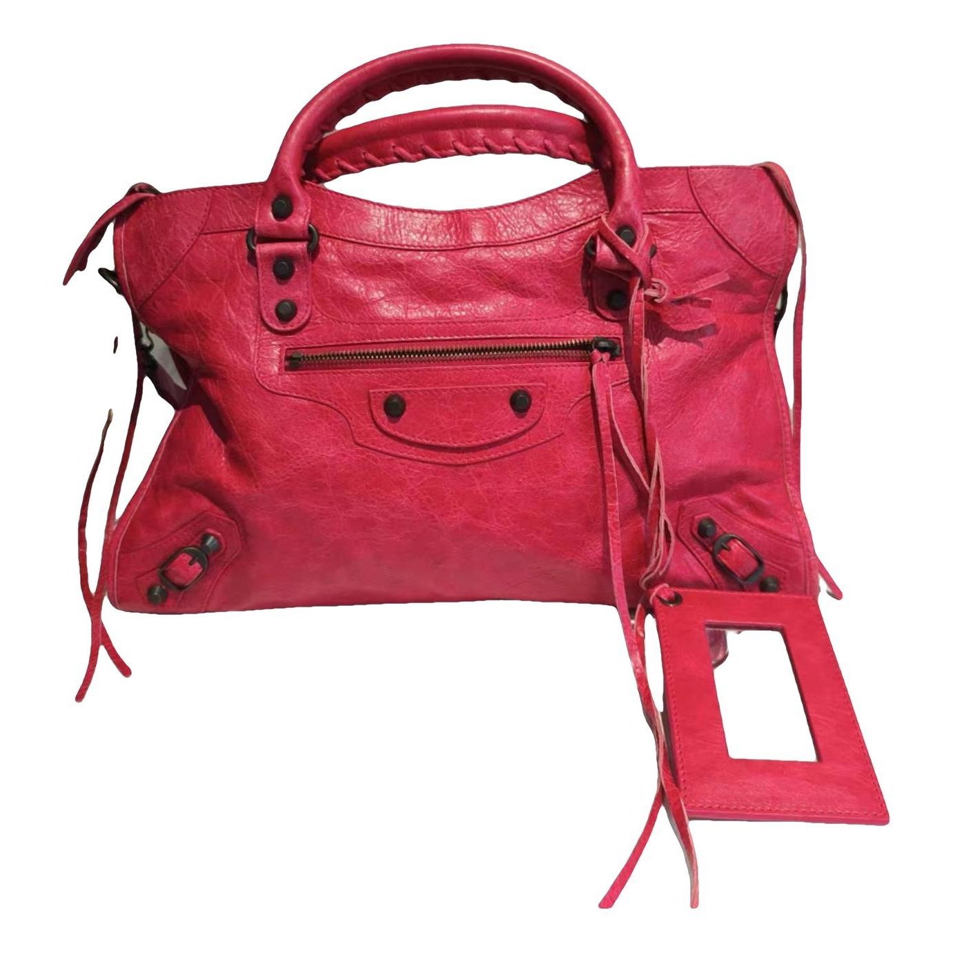 City leather handbag