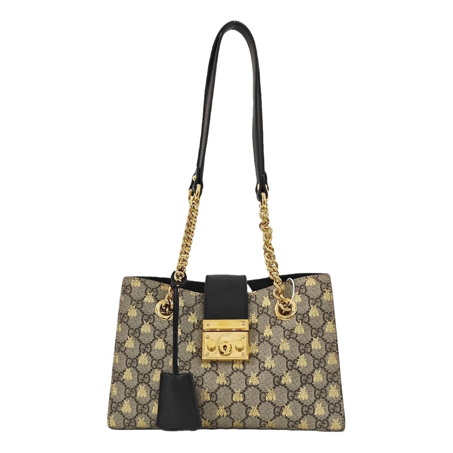 Padlock leather handbag