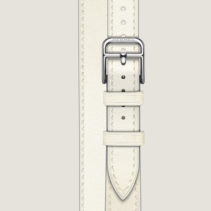 Blanc Band Apple Watch Hermès Double Tour 41 MM Attelage