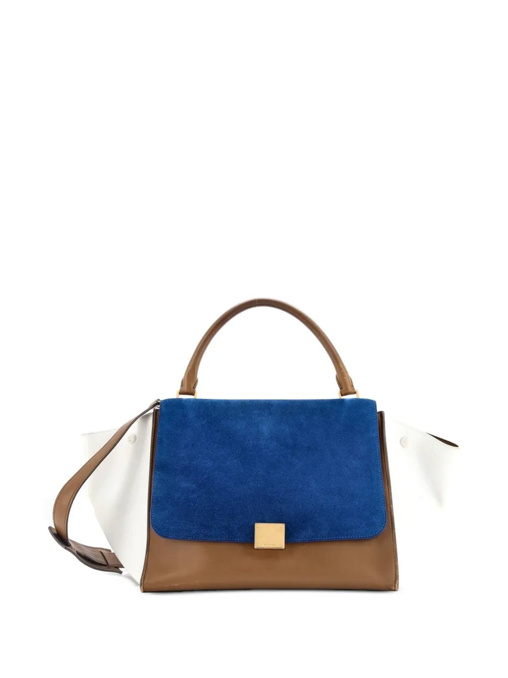 Tricolor Trapeze Bag Suede Medium satchel