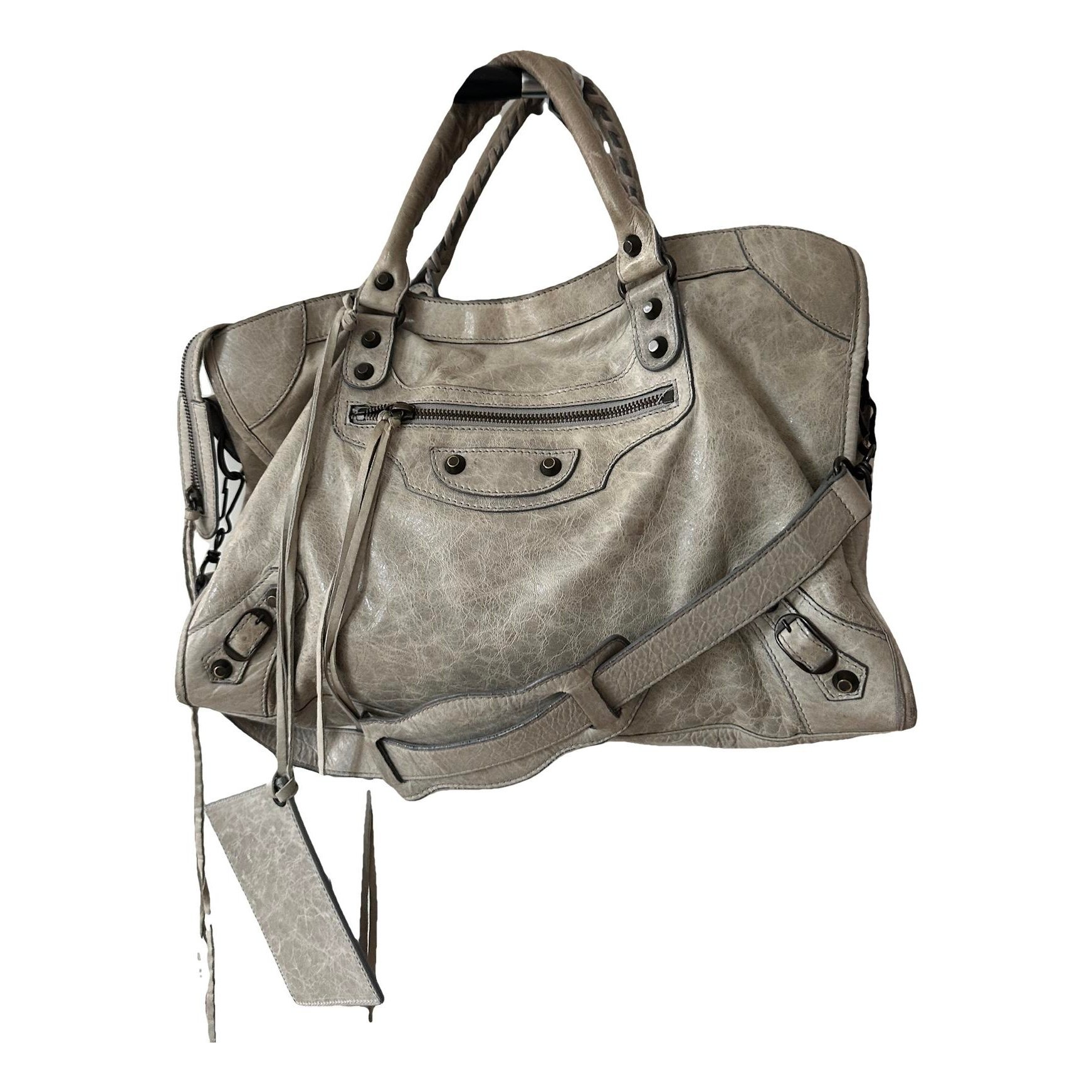 City leather handbag