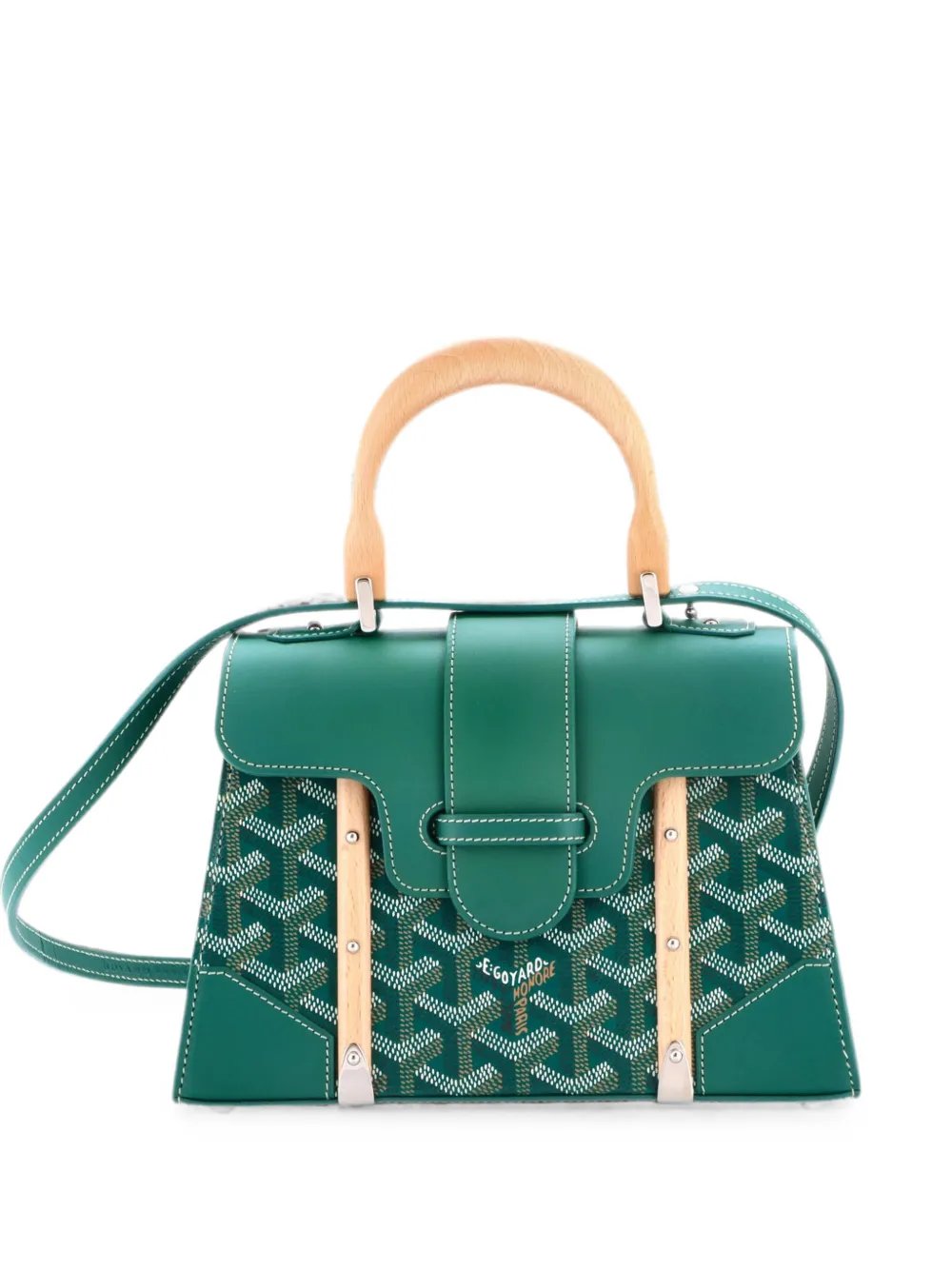 Goyard Structured Saigon Top Handle Bag Coated Canvas with Leather Mini satchel