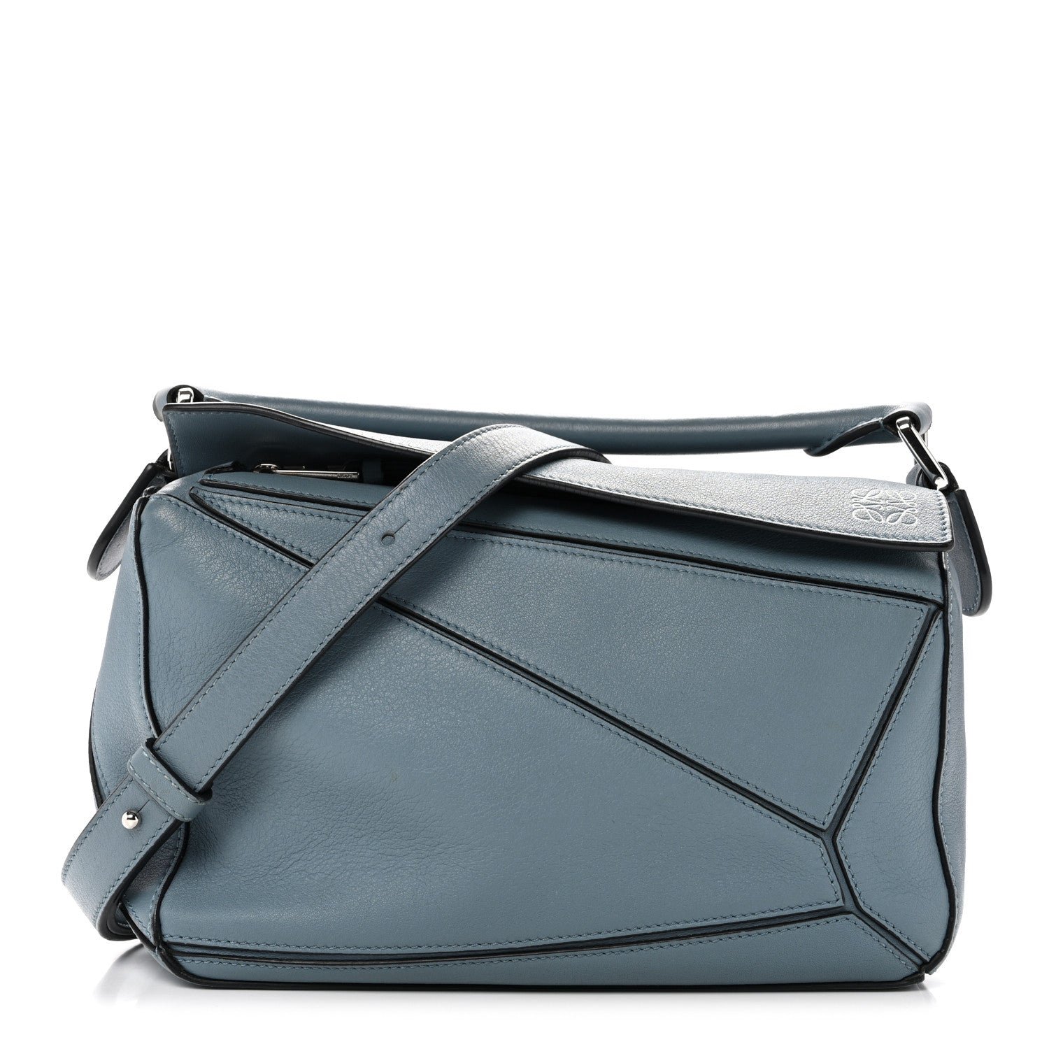 Loewe Calfskin Small Puzzle Bag Stone Blue