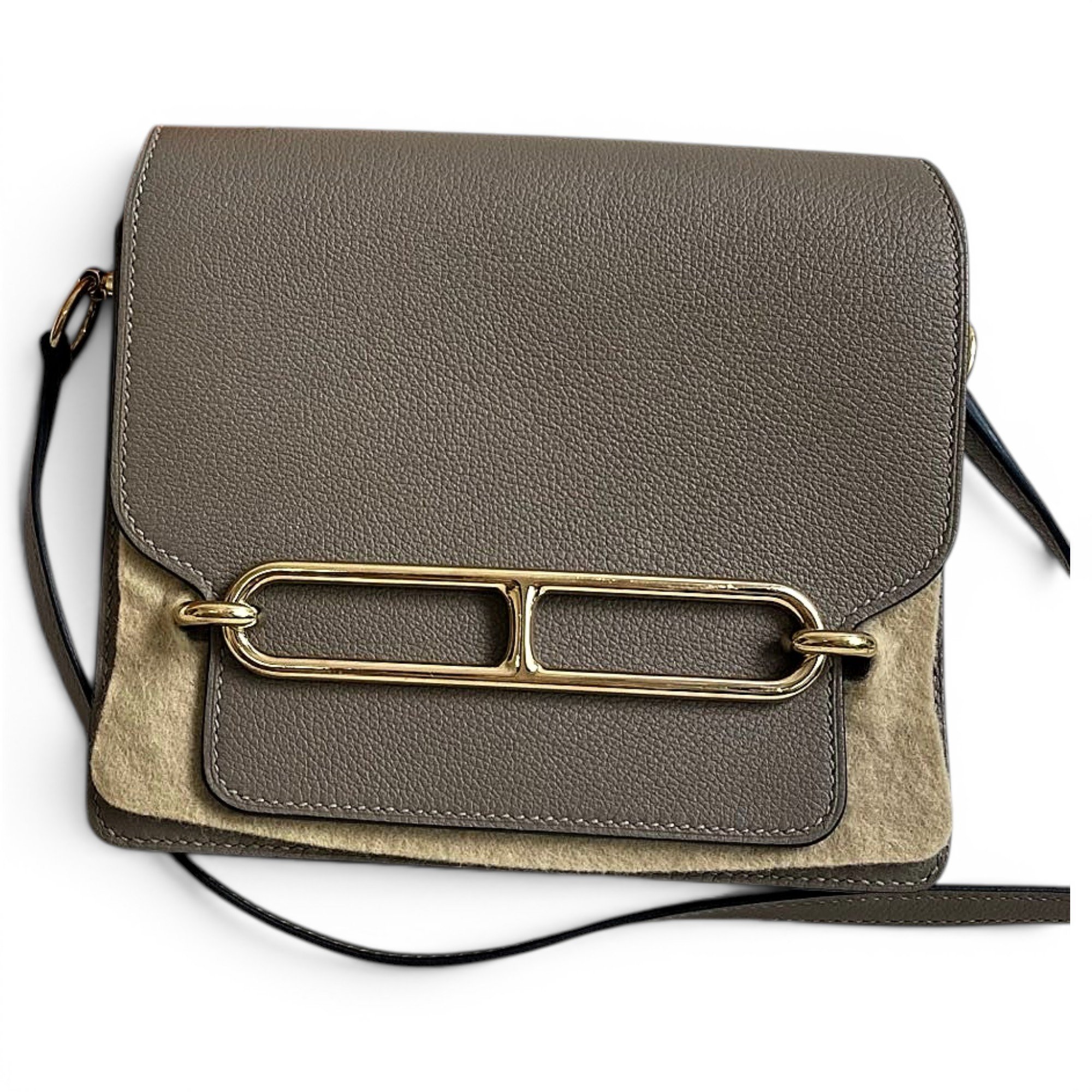 Hermes Roulis Handbag Gris Asphalt Evercolor Leather
