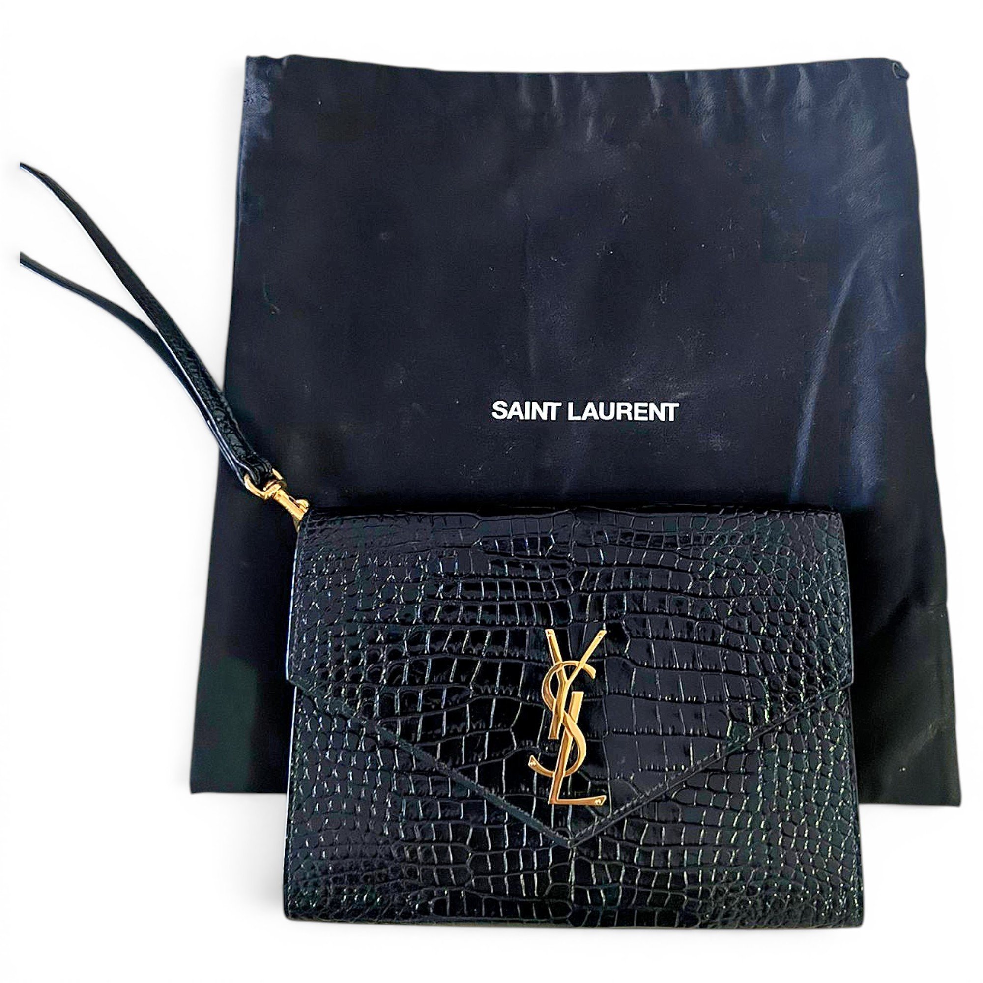 Leather clutch bag