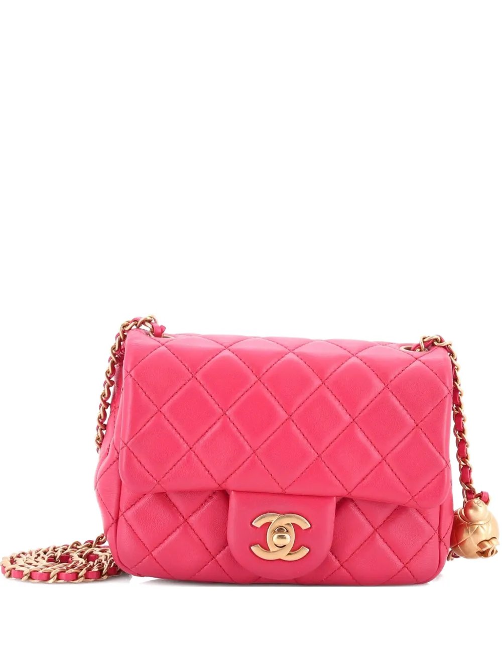 Pearl Crush Square Flap Bag Quilted Lambskin Mini crossbody bag