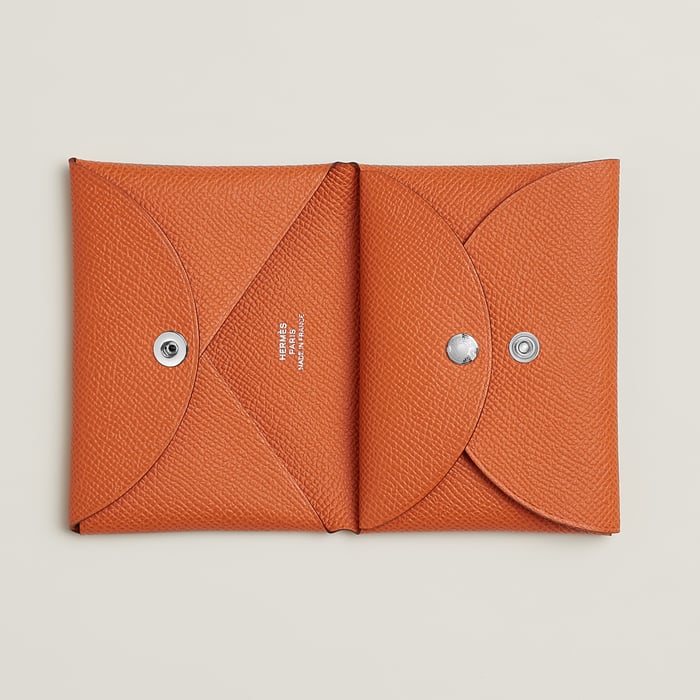 Orange Calvi Duo Compact Card Holder