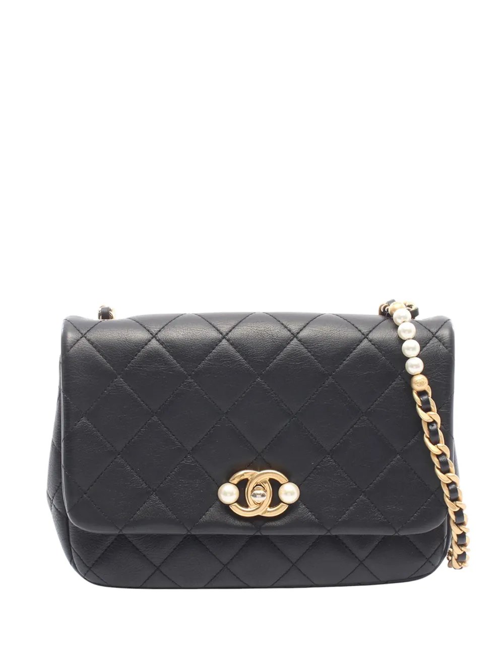 2021-2026 Mini Glazed Calfskin Pearl Side Flap crossbody bag