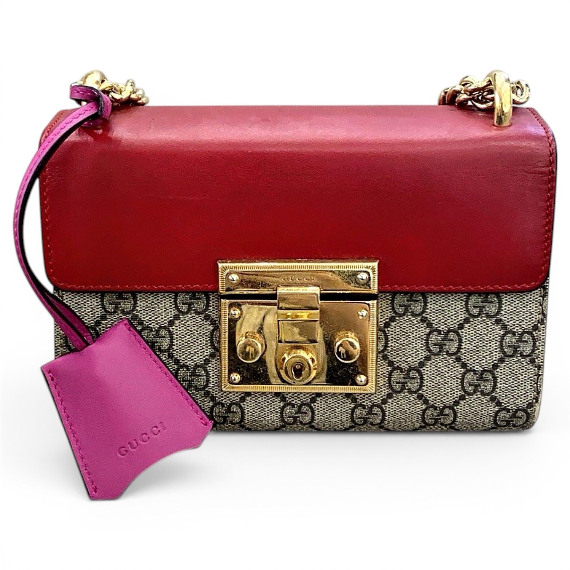 Padlock leather crossbody bag
