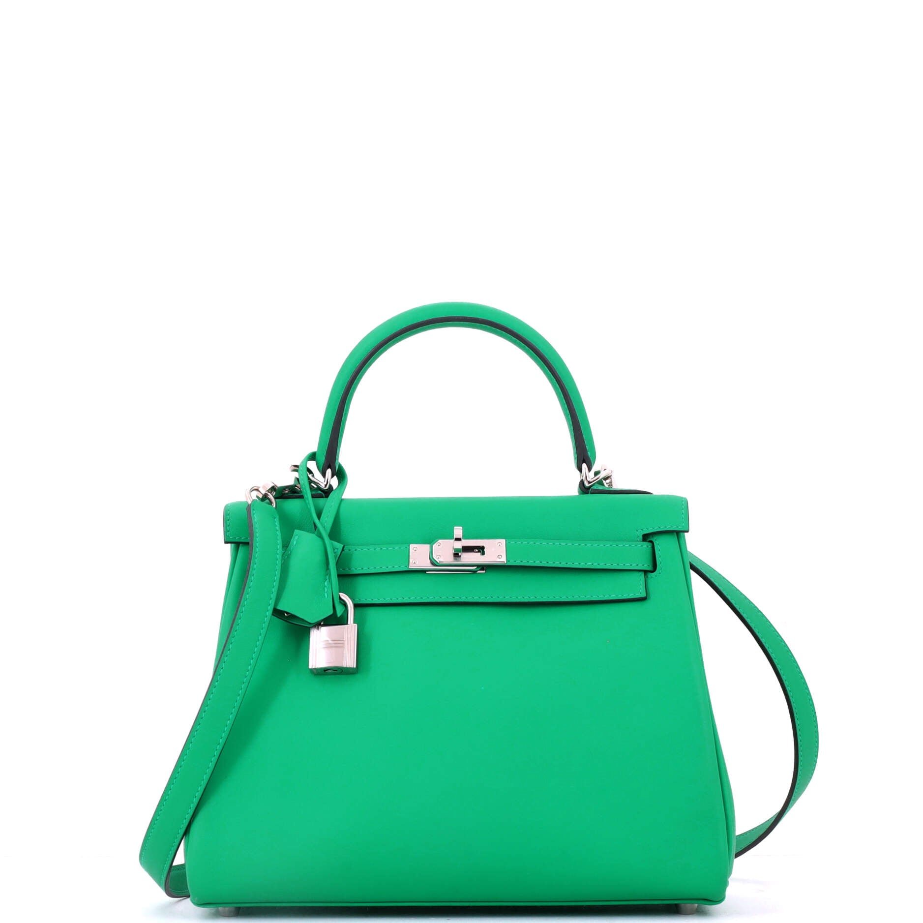 Kelly Handbag Menthe Swift with Palladium Hardware 25