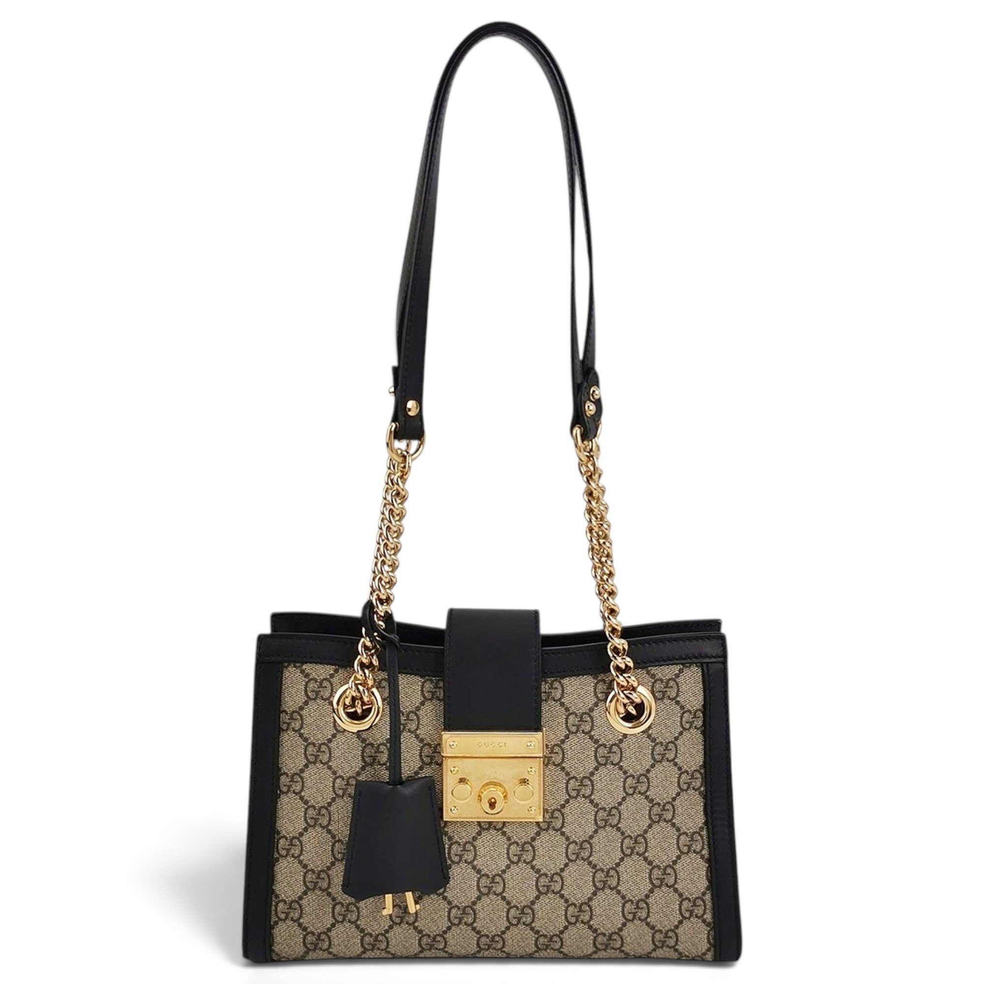 Padlock leather handbag