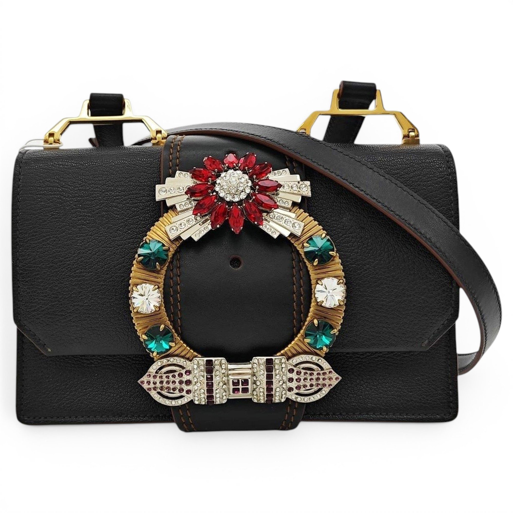 Miu Lady leather handbag