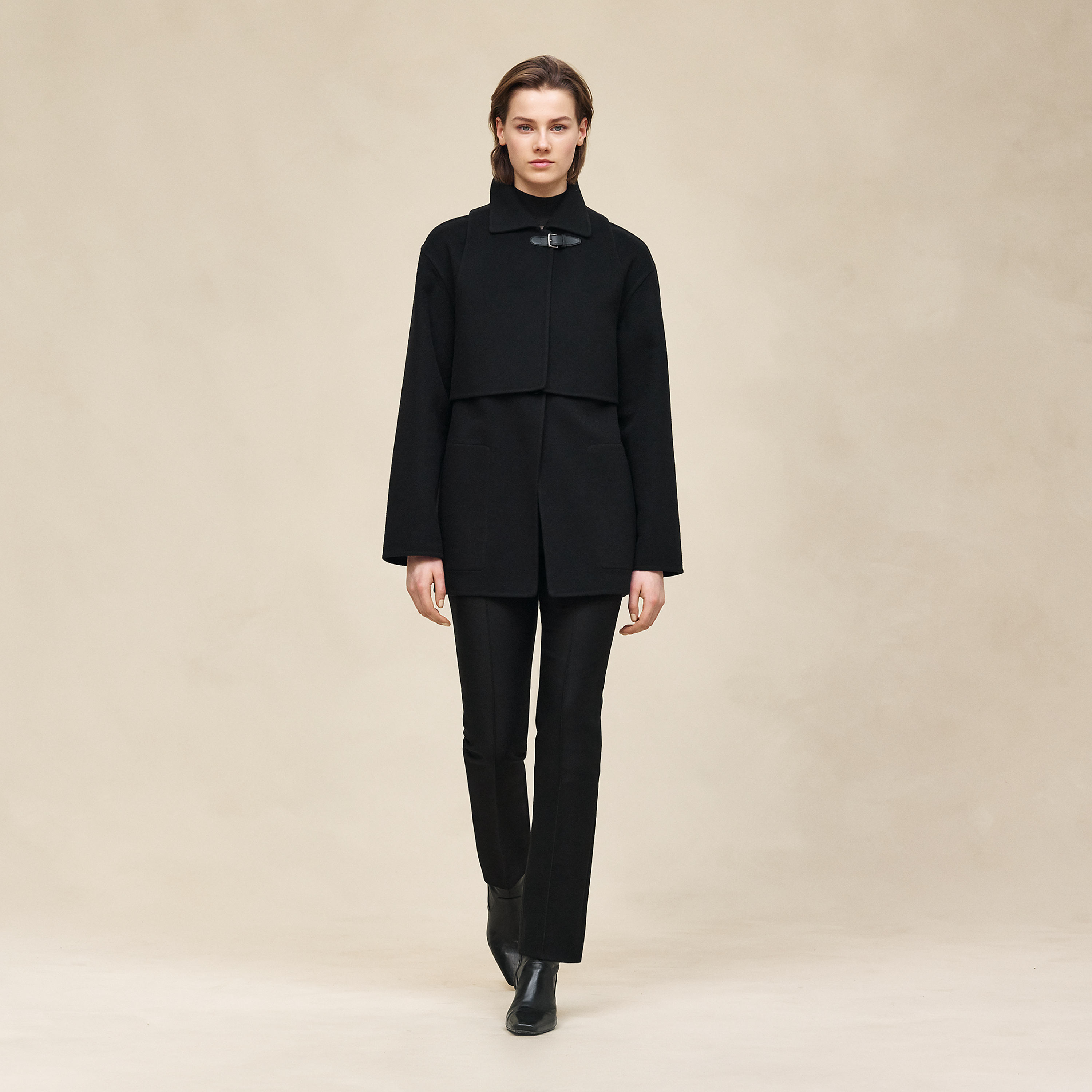 Trench modular cashmere coat