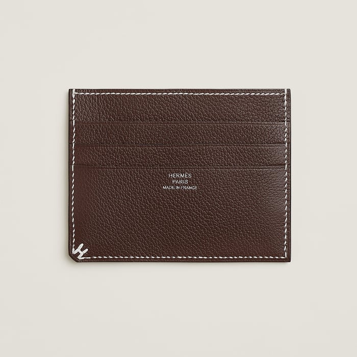 Hermès H Sellier card holder Moka Evercolor Calfskin | BagUSeek