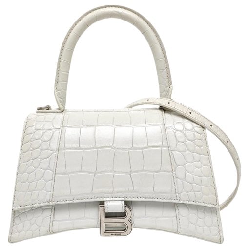 Hourglass leather handbag