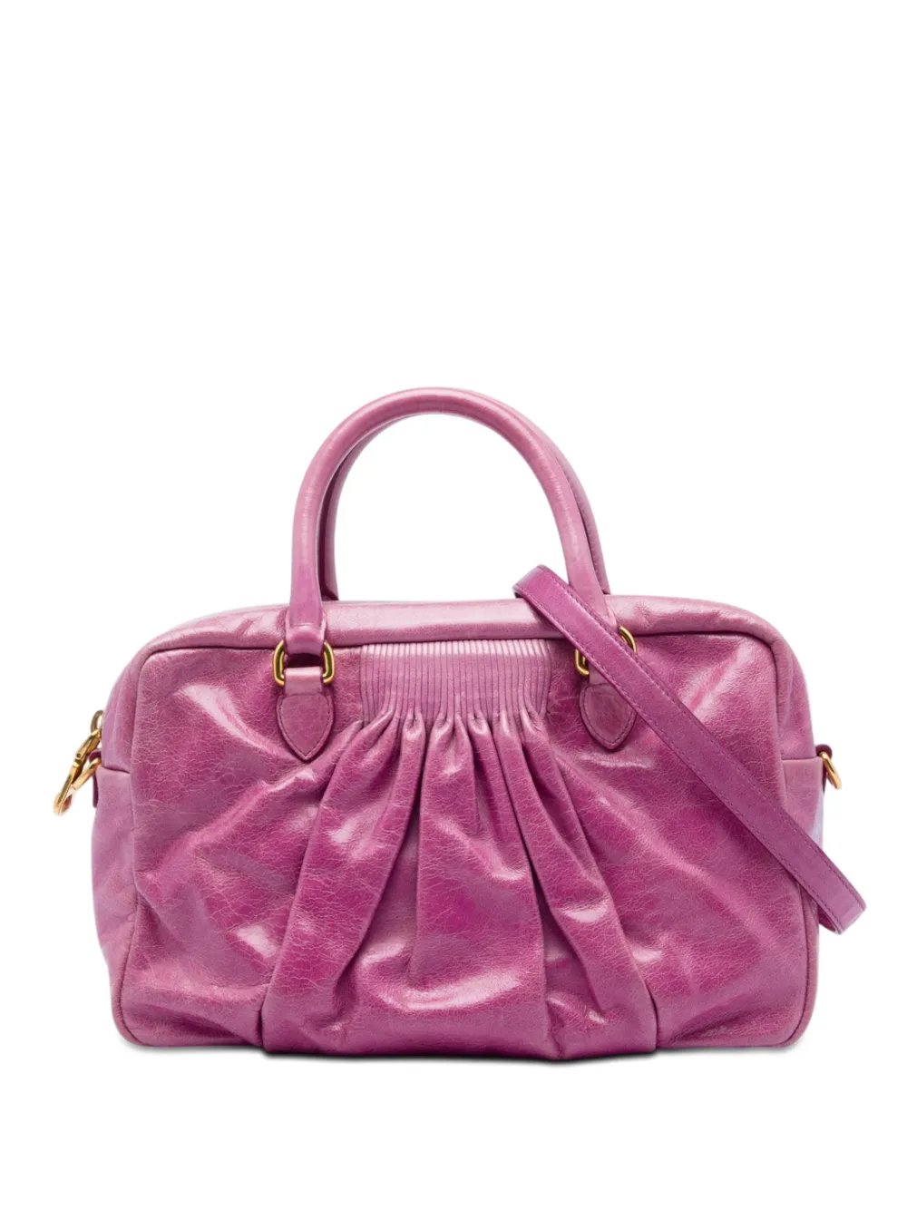 2021-2026 Vitello Lux Shirring Bauletto satchel