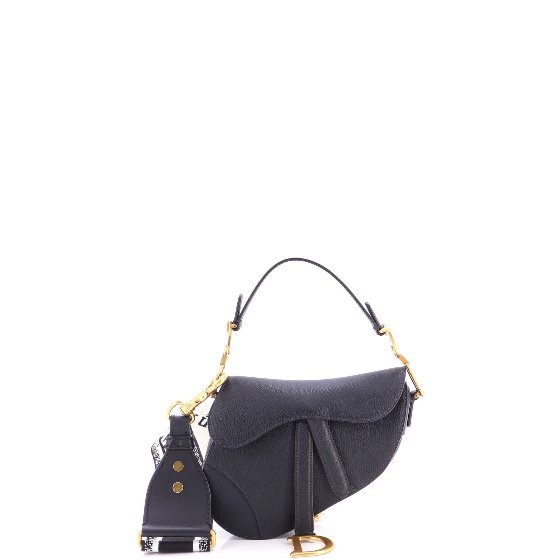 Saddle Handbag with Strap Leather Mini