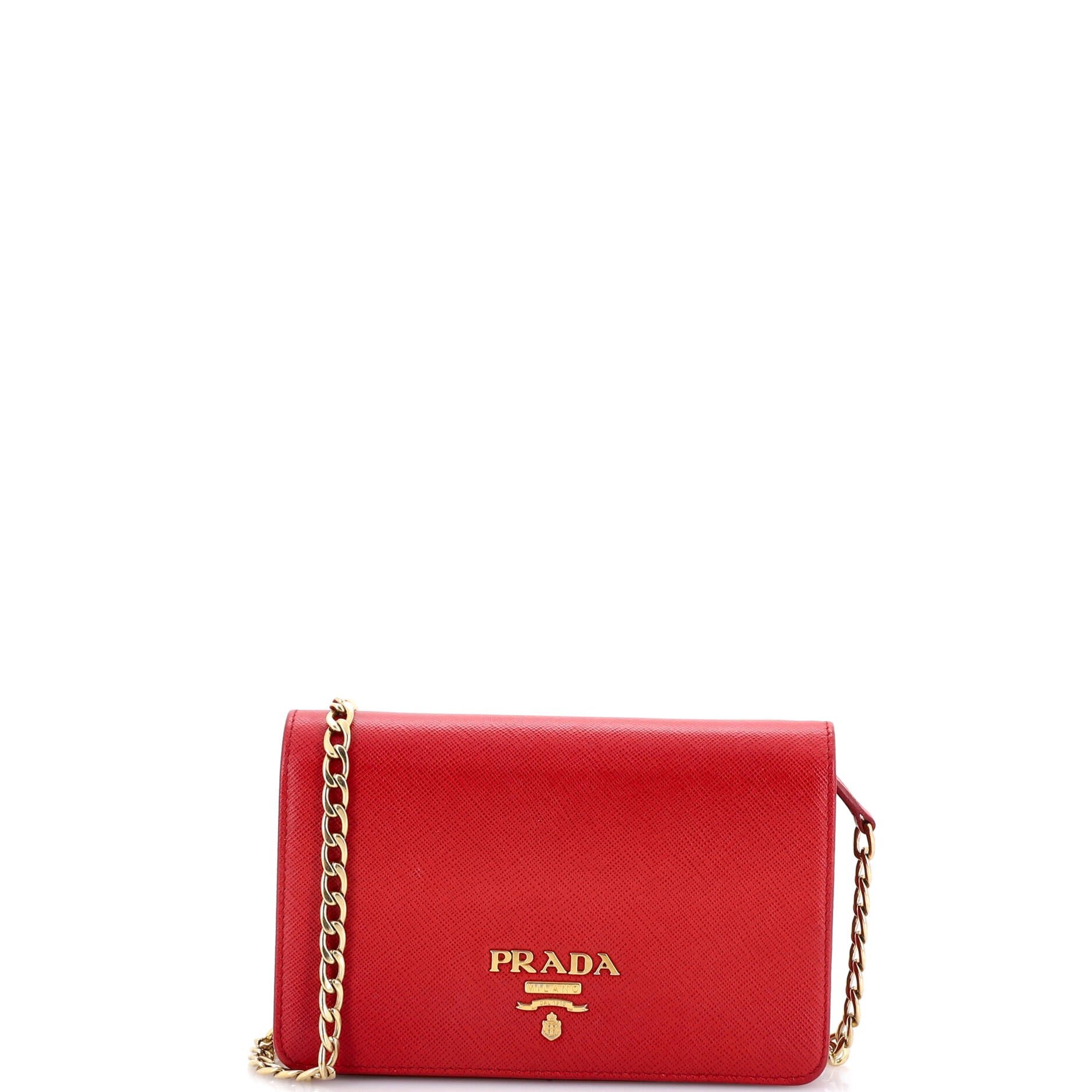 Chain Wallet Crossbody Saffiano Leather
