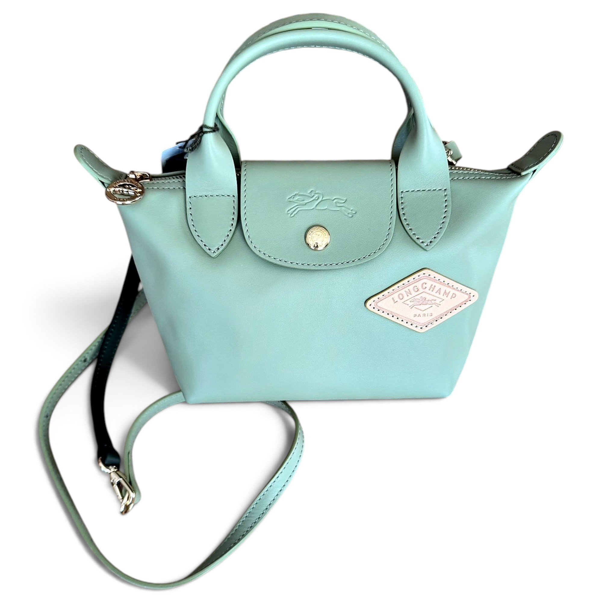 Pliage leather crossbody bag