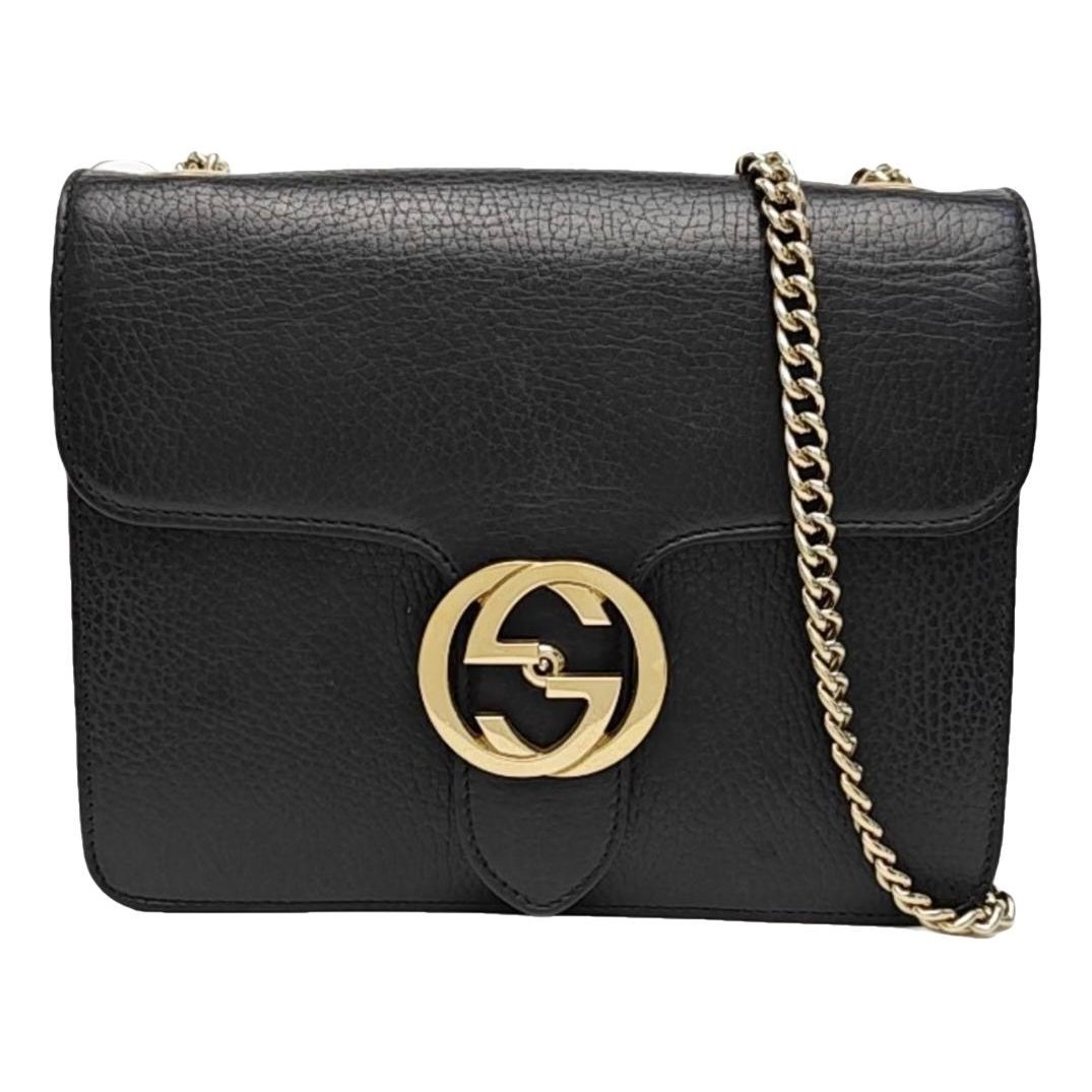 Interlocking leather handbag