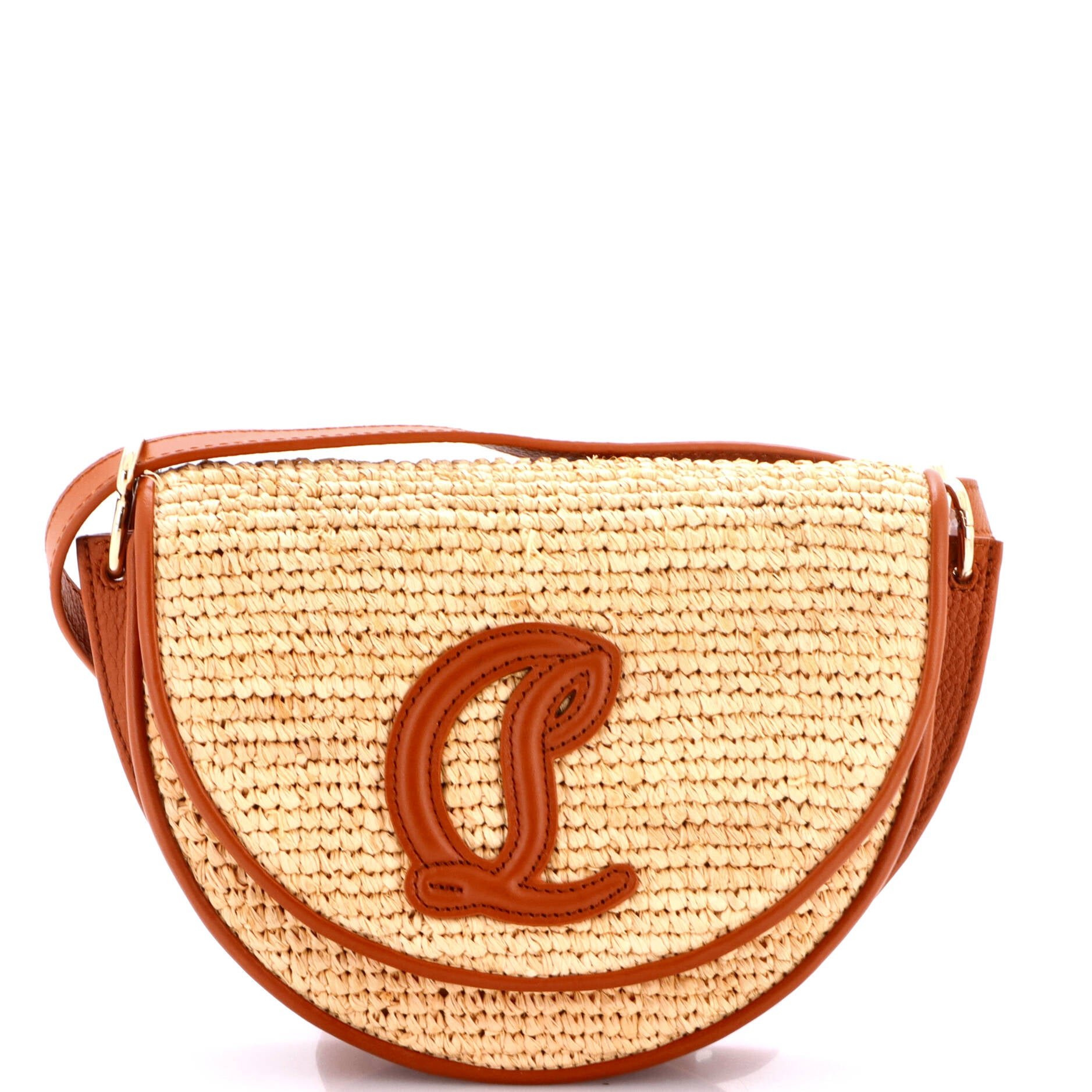 By My Side Crossbody Raffia with Leather Small