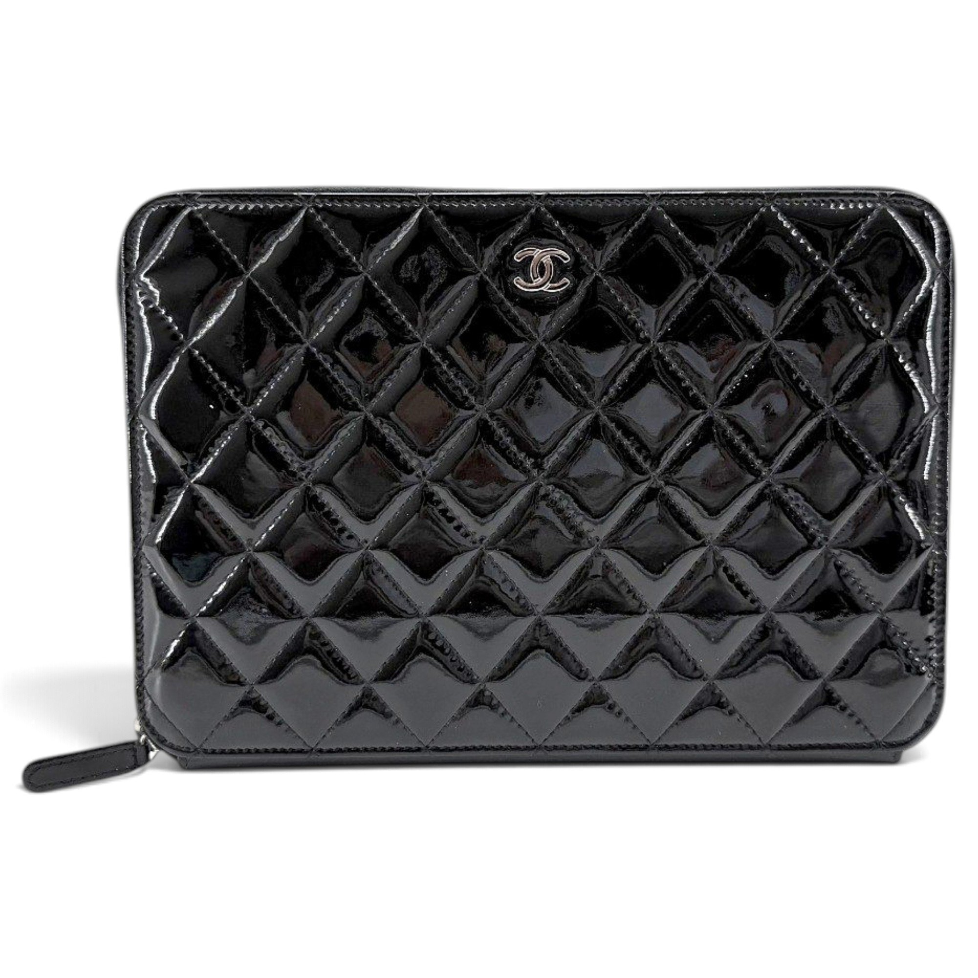 Patent leather clutch bag
