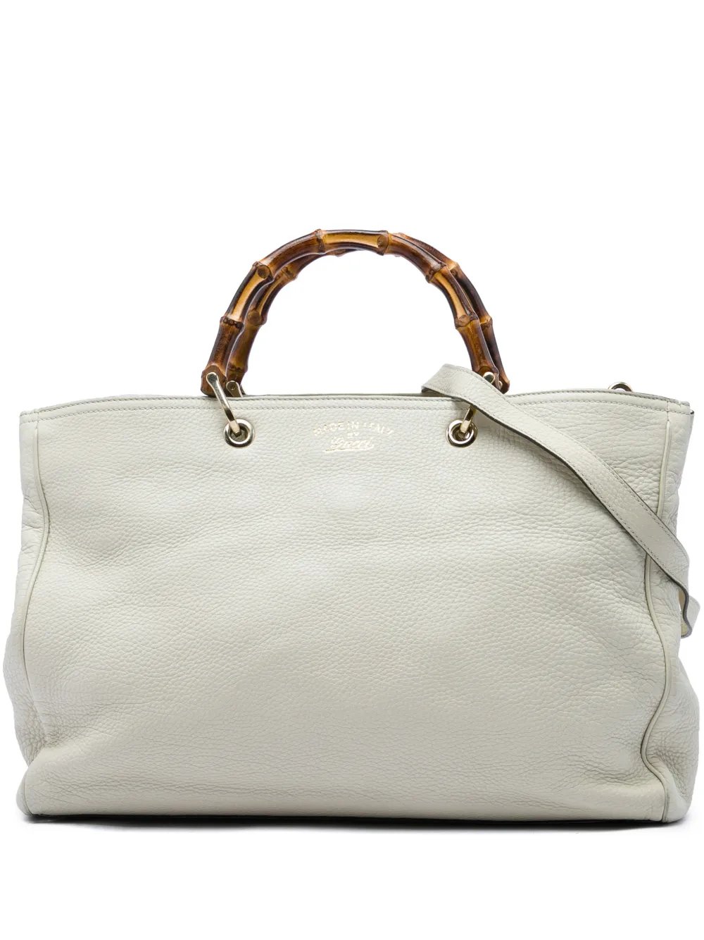 2016-2026 Large Calfskin Bamboo Shopper satchel