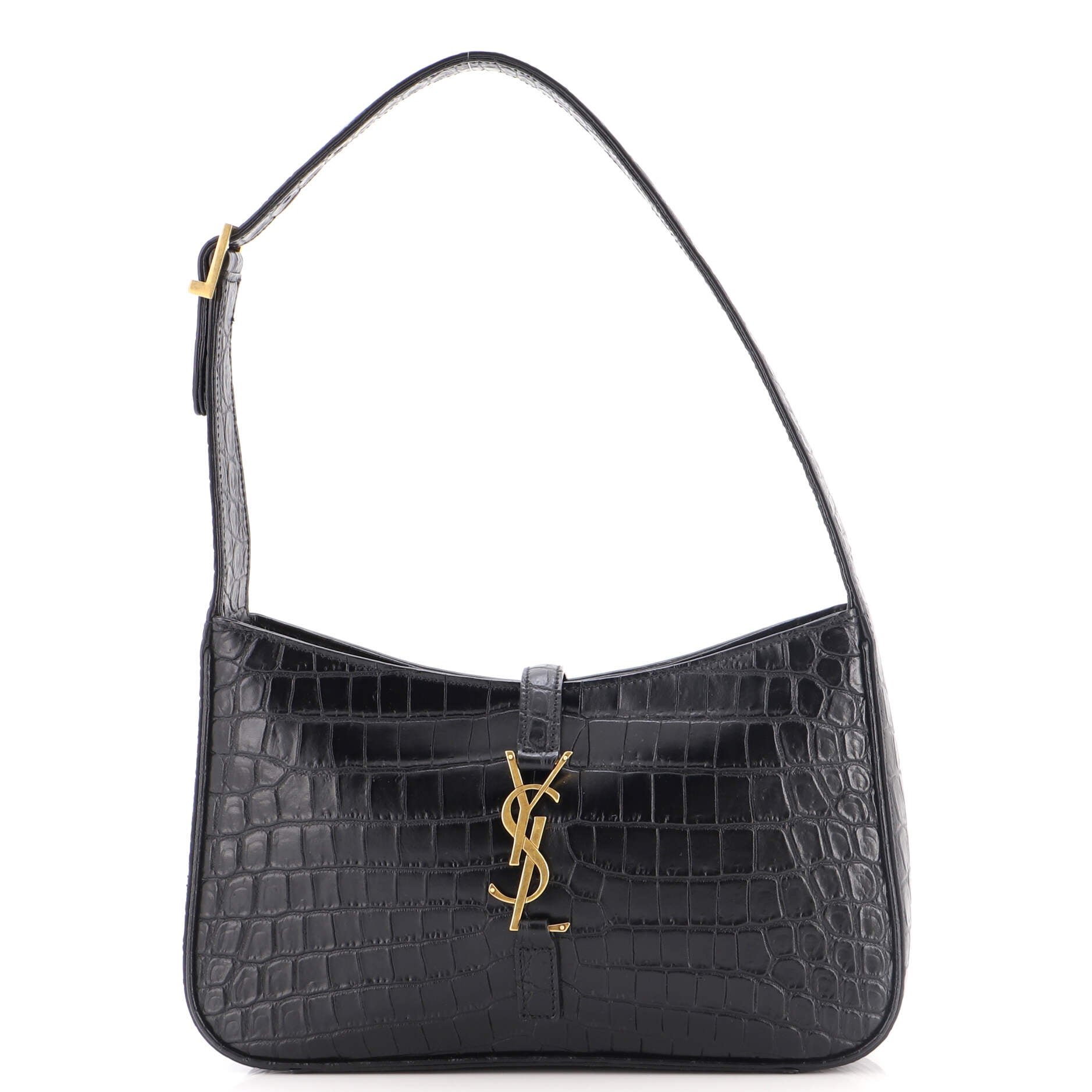 Le 5 a 7 Hobo Crocodile Embossed Leather Small