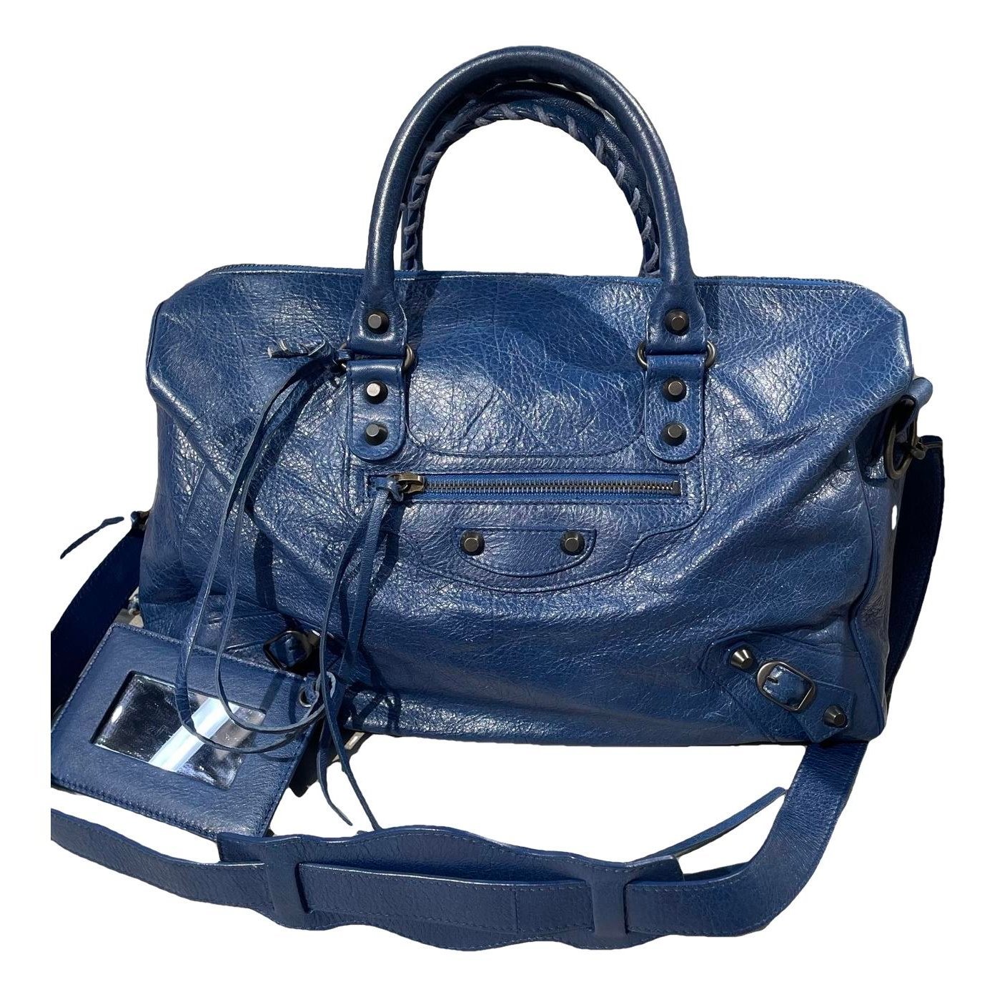 City leather handbag