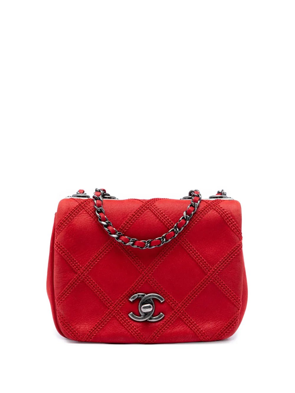 2012-2013 Mini CC Iridescent Calfskin Diamond Stitch Flap crossbody bag