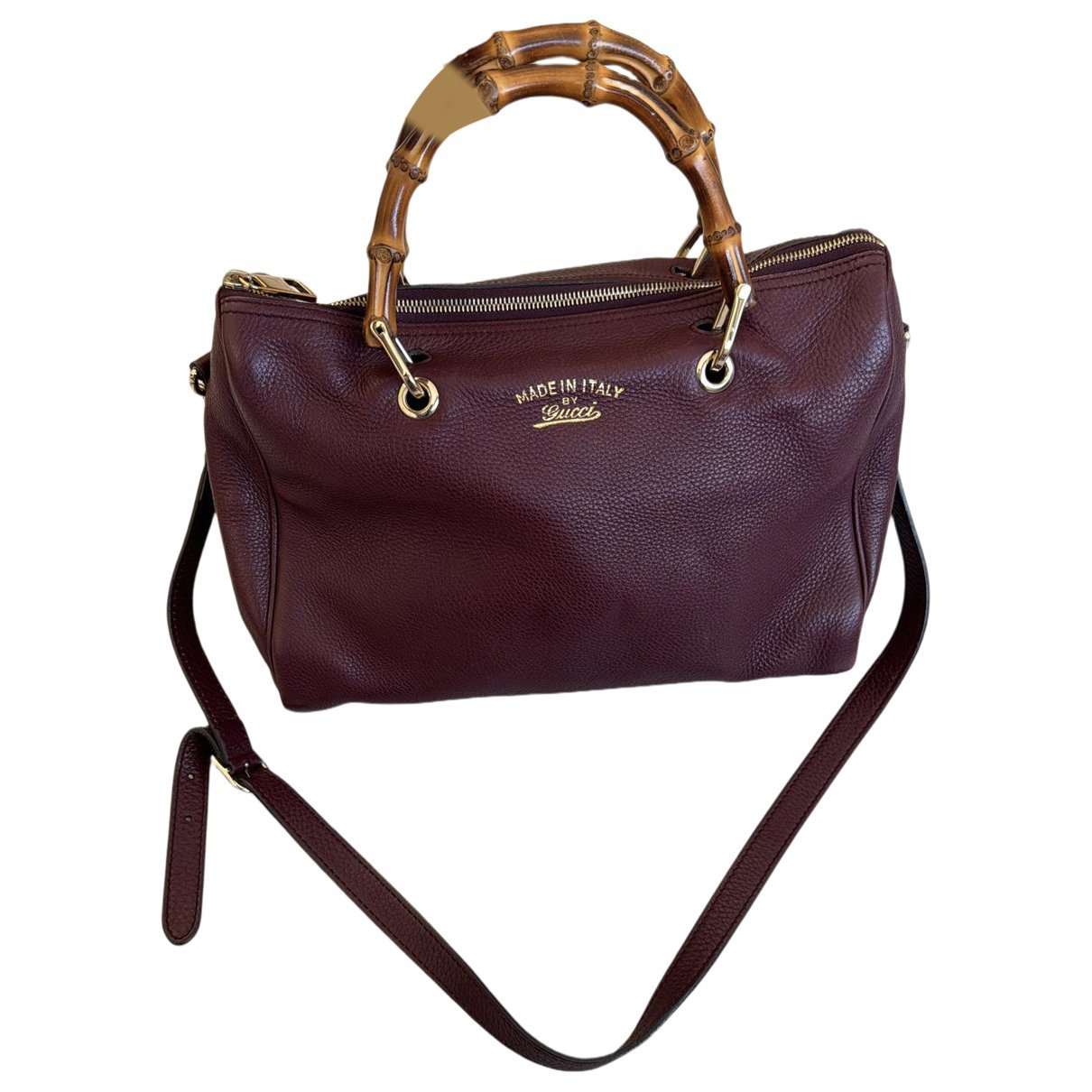 Bamboo leather crossbody bag