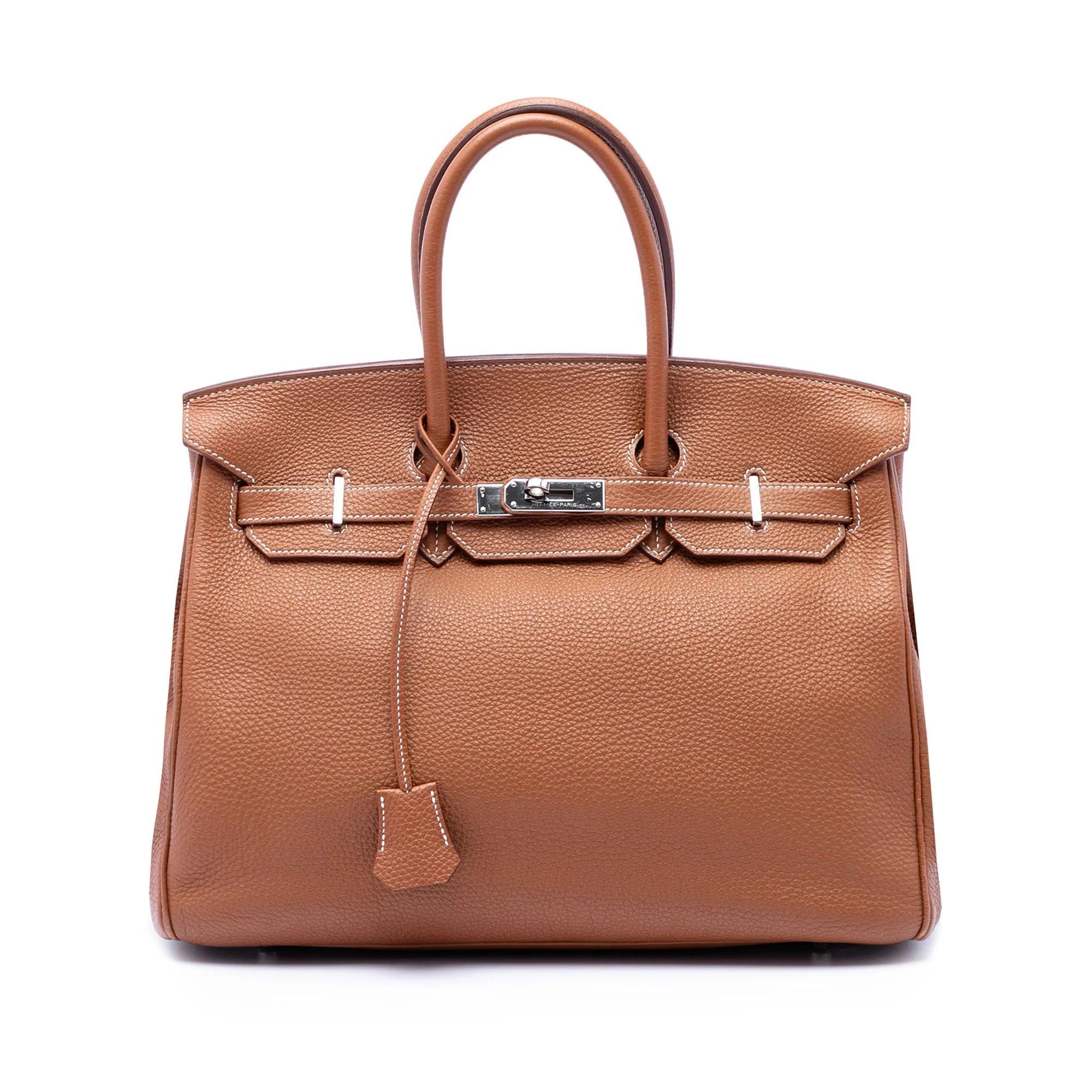 Hermes Birkin 35 Handbag Gold Togo Leather 2009