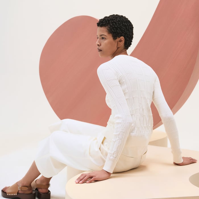 Blanc Cassé "Coaching" Zipped Cardigan