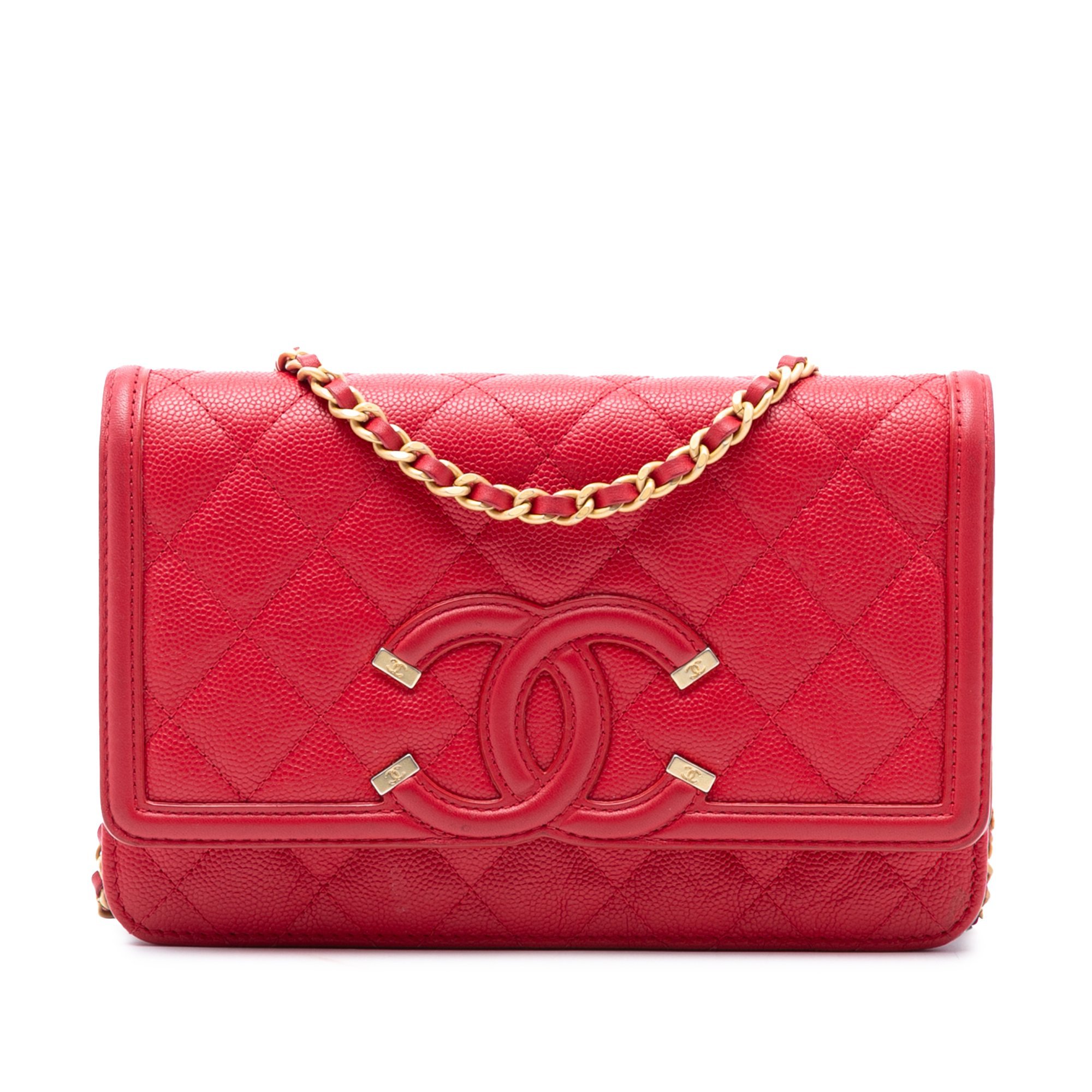 Wallet On Chain Double C leather handbag