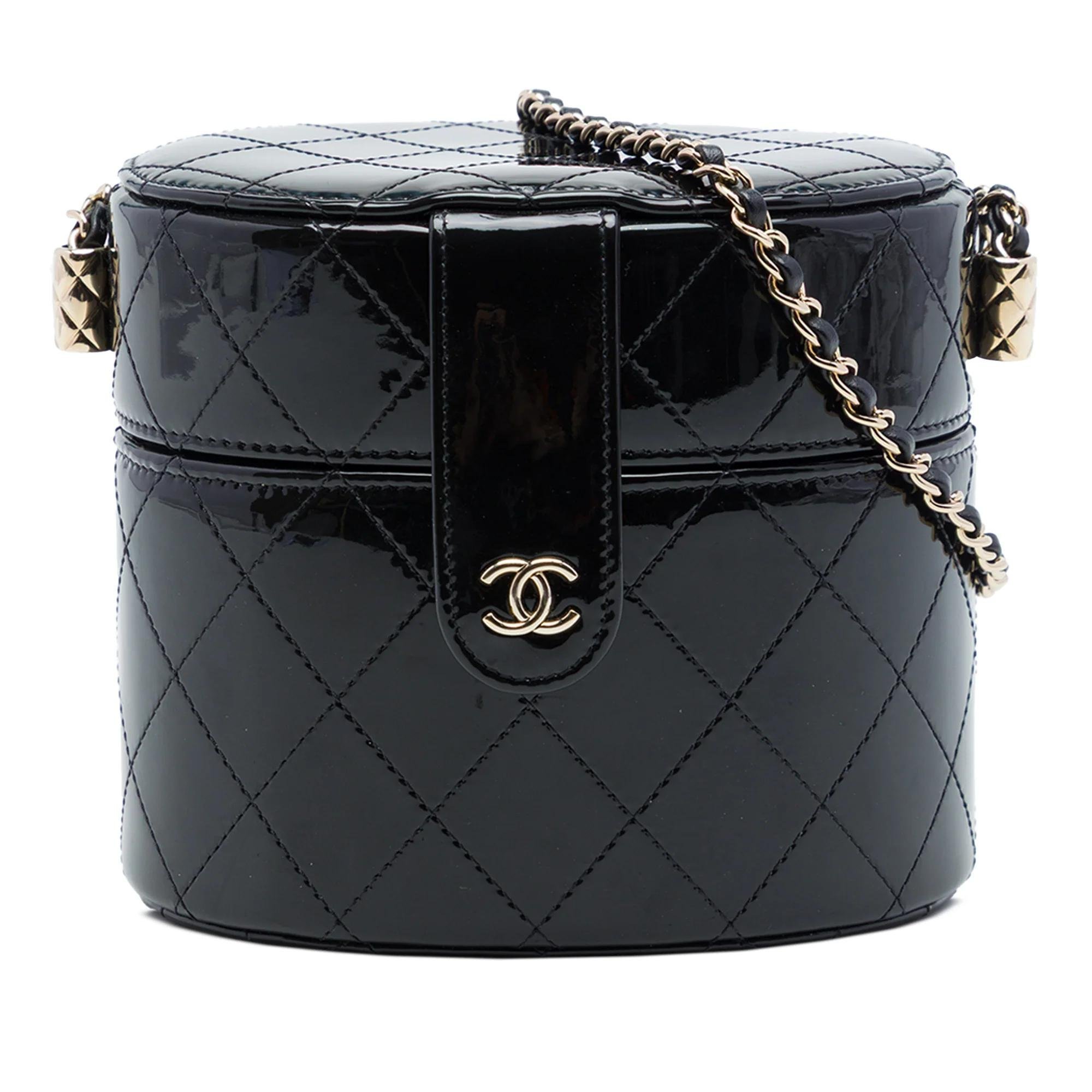 Vanity patent leather handbag
