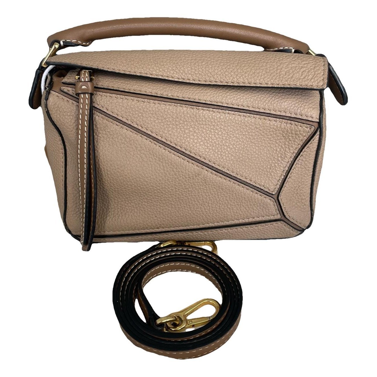 Puzzle leather handbag