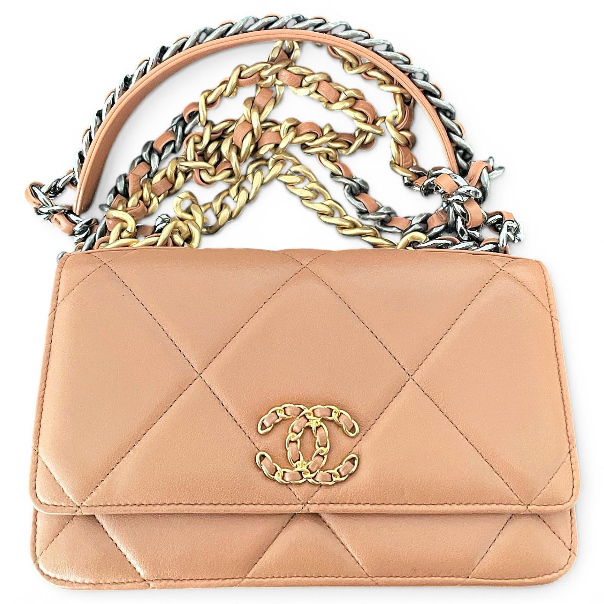 Wallet On Chain leather crossbody bag