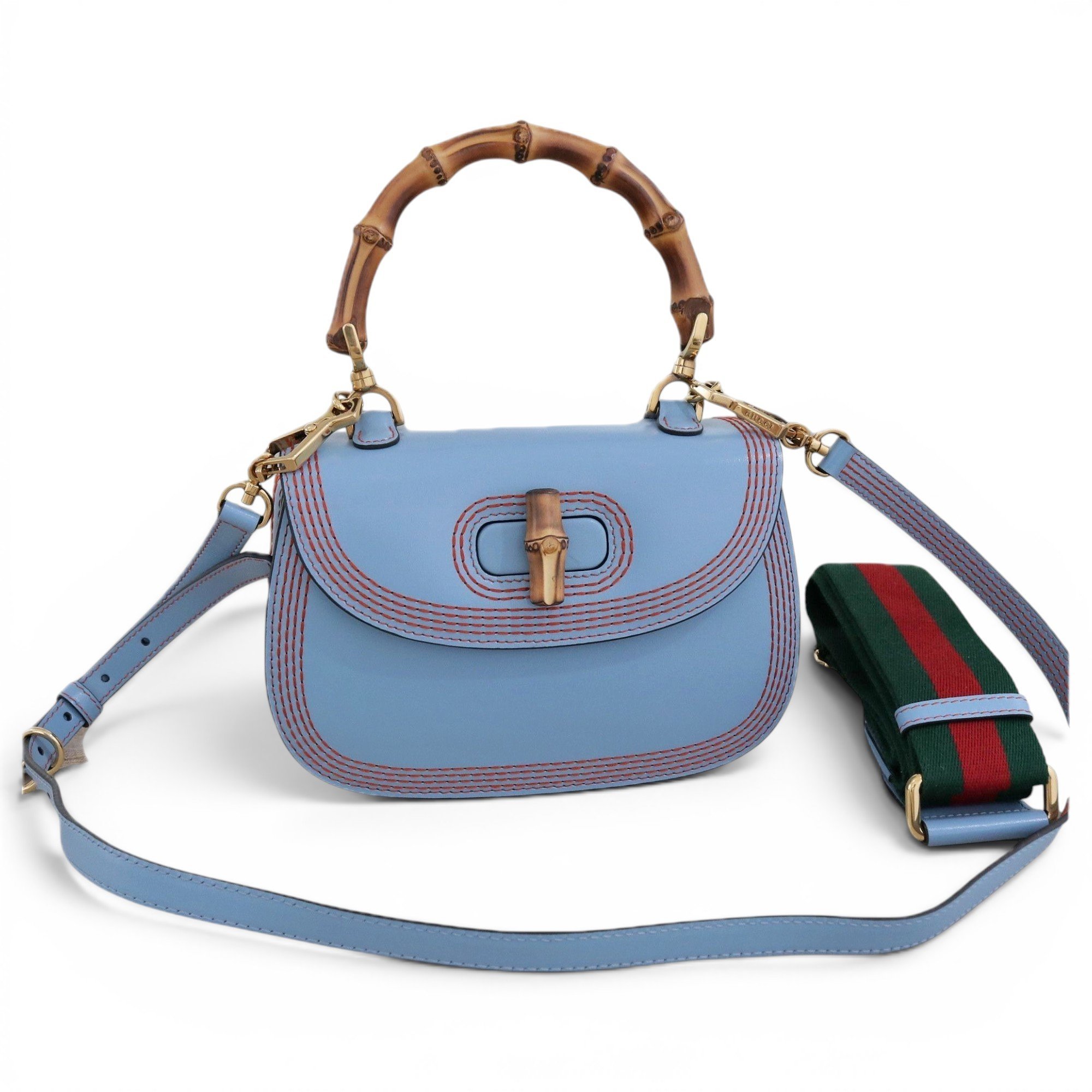 Convertible Bamboo Top Handle leather handbag