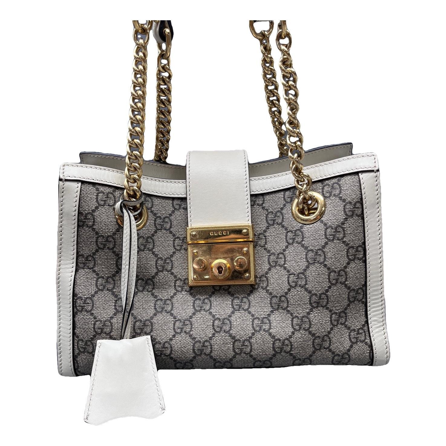 Padlock leather handbag