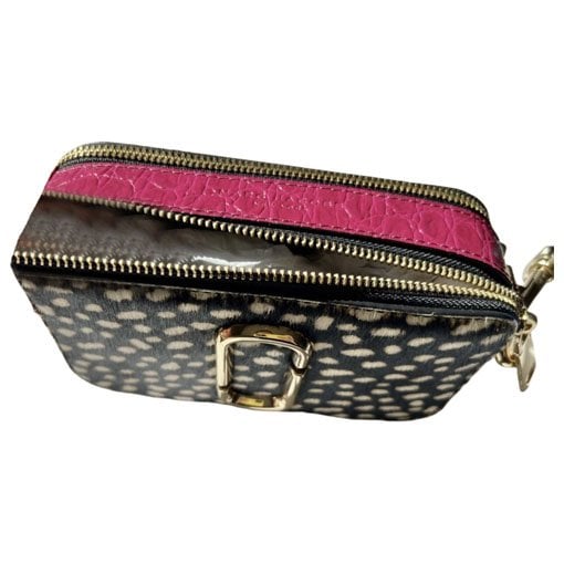 Snapshot faux fur crossbody bag