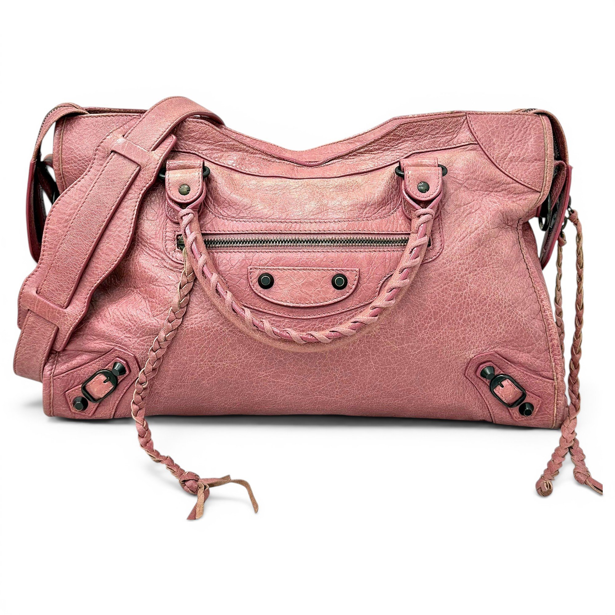 City leather handbag