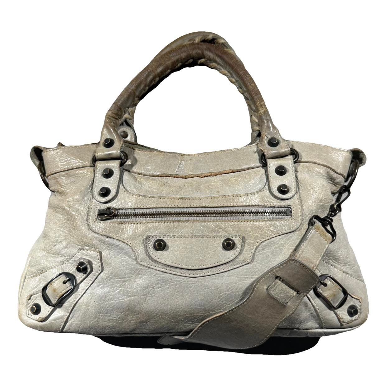 City leather handbag