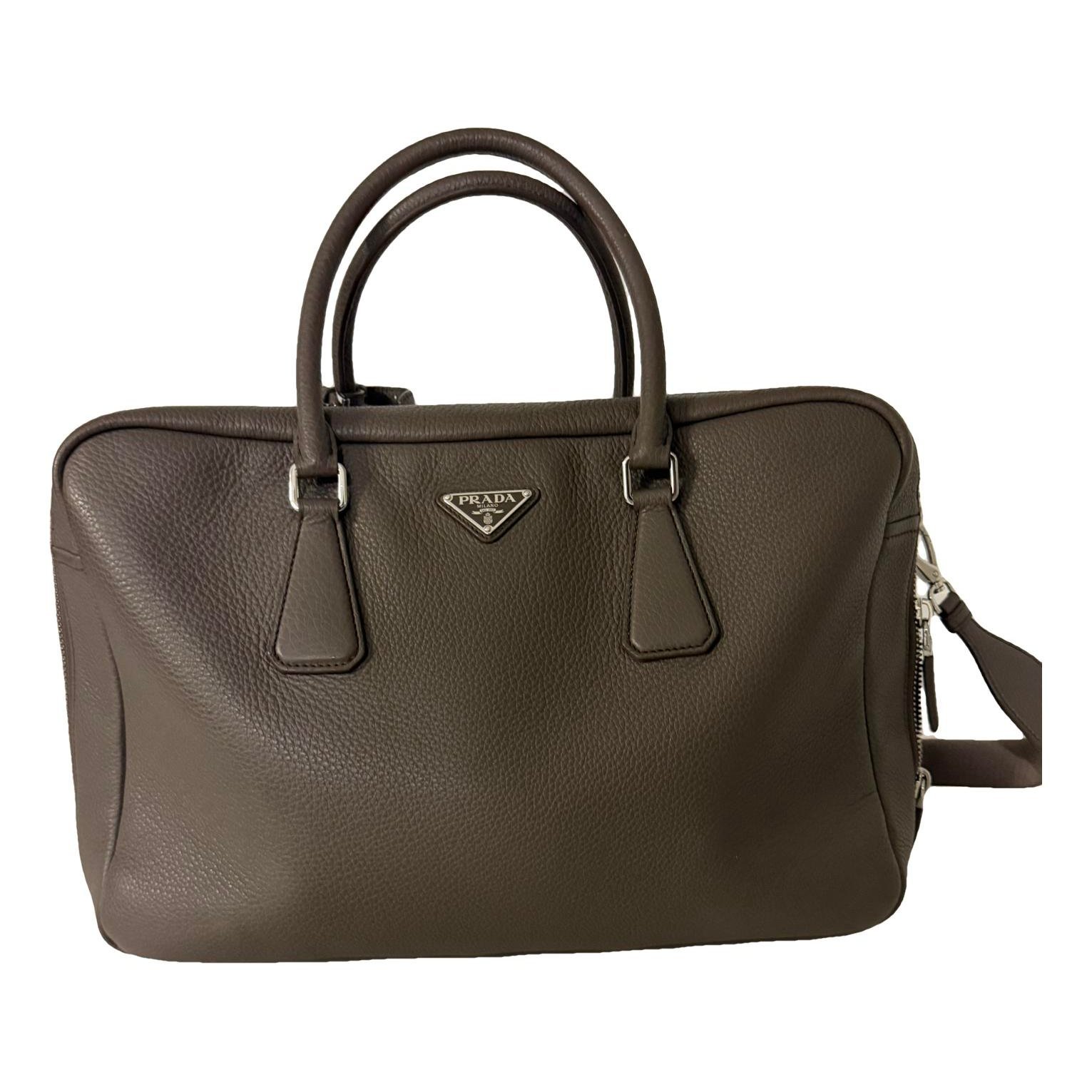 Double leather handbag