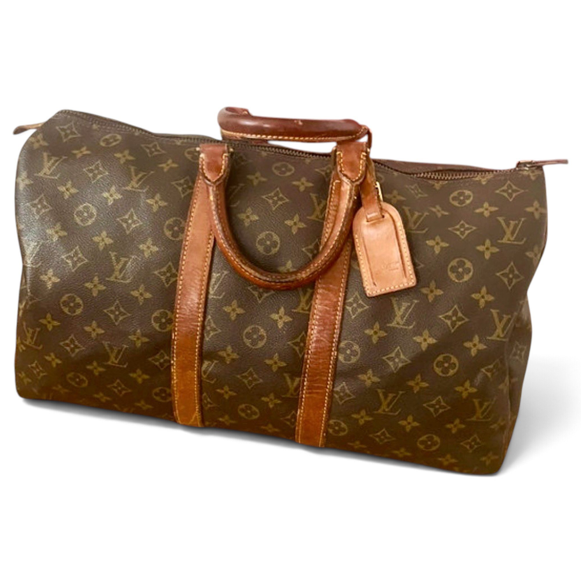 Keepall leather travel bag