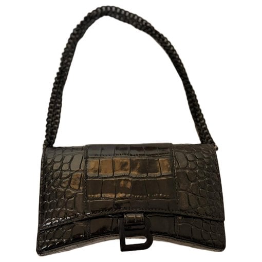Hourglass leather handbag