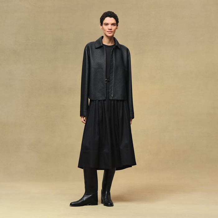 Noir Washed Deerskin Jacket