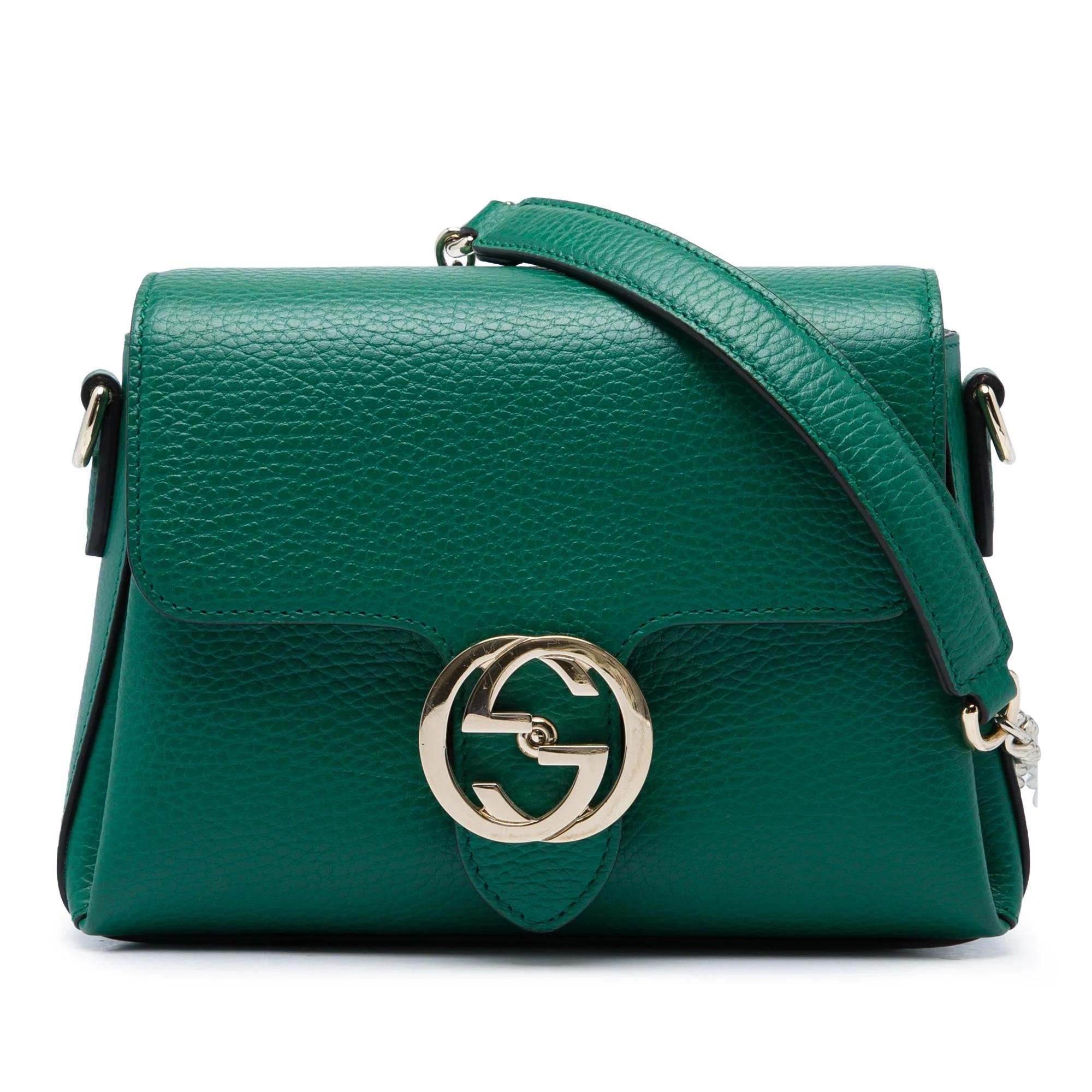 Interlocking leather handbag