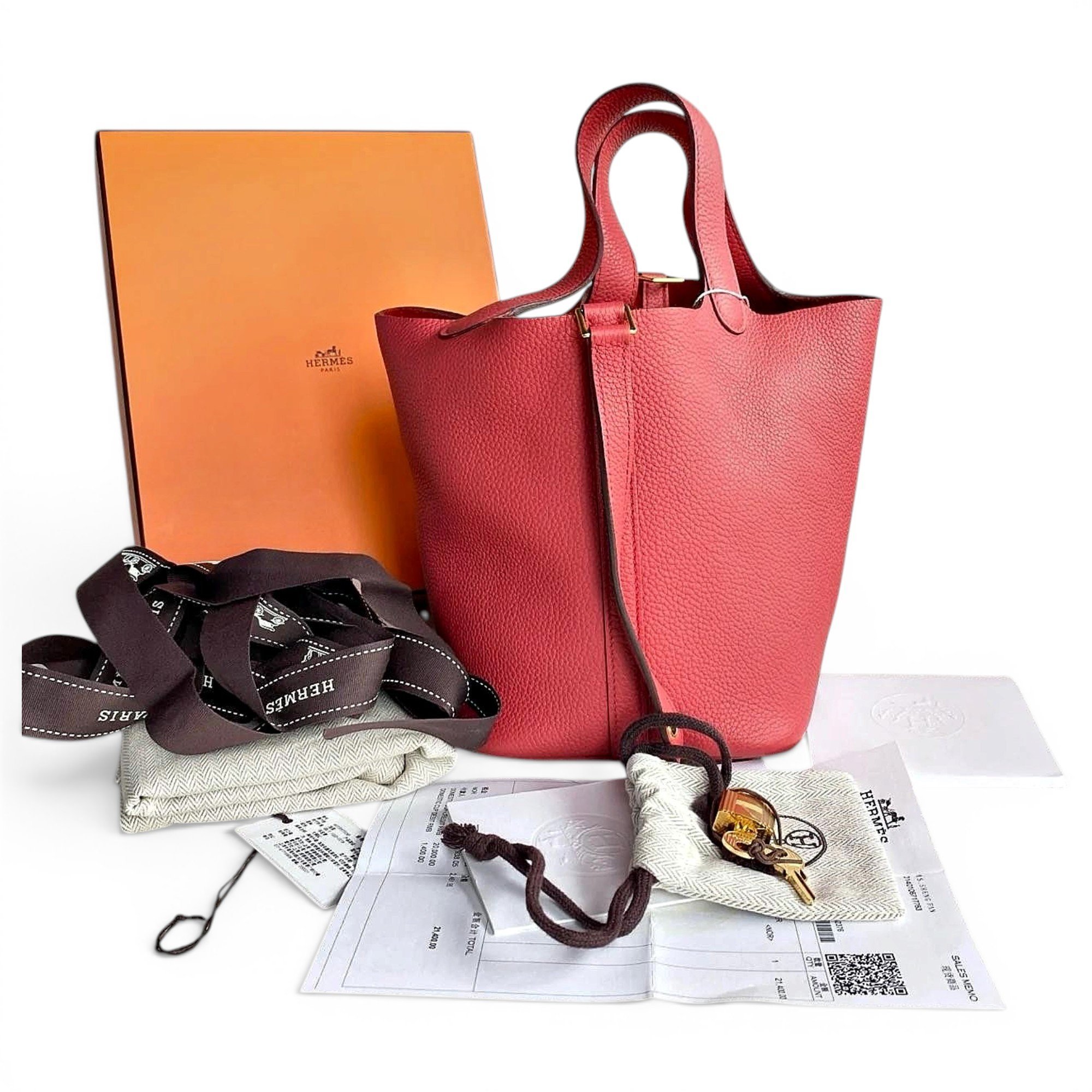 Picotin leather tote